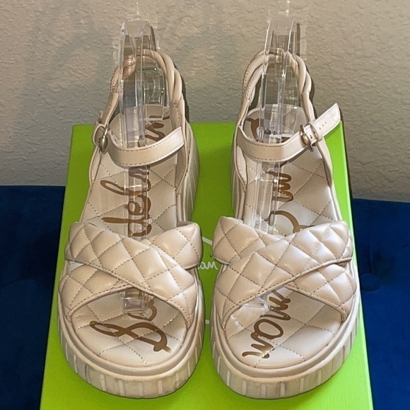 Sam Edelman Gravil Sand Leather Platform Sandals Sz. 8 - Picture 1 of 15